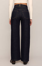 Midnight Air The Atelier Denim Trouser by z supply in dark indigo wide leg denim shown from the back