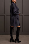 Funnel Neck Jacquard Sweater Dress