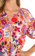 Button Front Shirred Woven Top