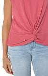 Short Sleeve Boat Neck Knit Top