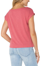 Short Sleeve Boat Neck Knit Top
