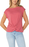 Short Sleeve Boat Neck Knit Top