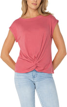 Short Sleeve Boat Neck Knit Top