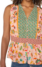 Liverpool Sleeveless Woven Top with Smocked Waist