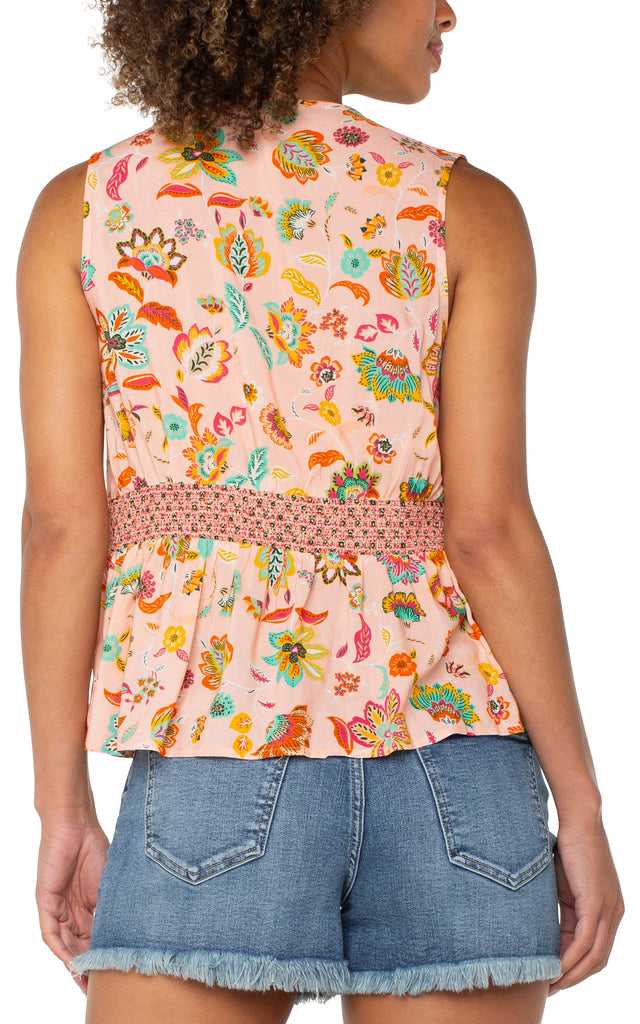 Liverpool Sleeveless Woven Top with Smocked Waist – Bella Jules Fashion Boutique