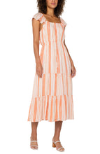 Liverpool Flutter Sleeve Maxi Dress with Cinched Waist