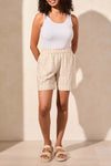 Tribal Linen Blend Pull on Short