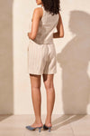 Tribal Linen Blend Lined Button-Front Vest