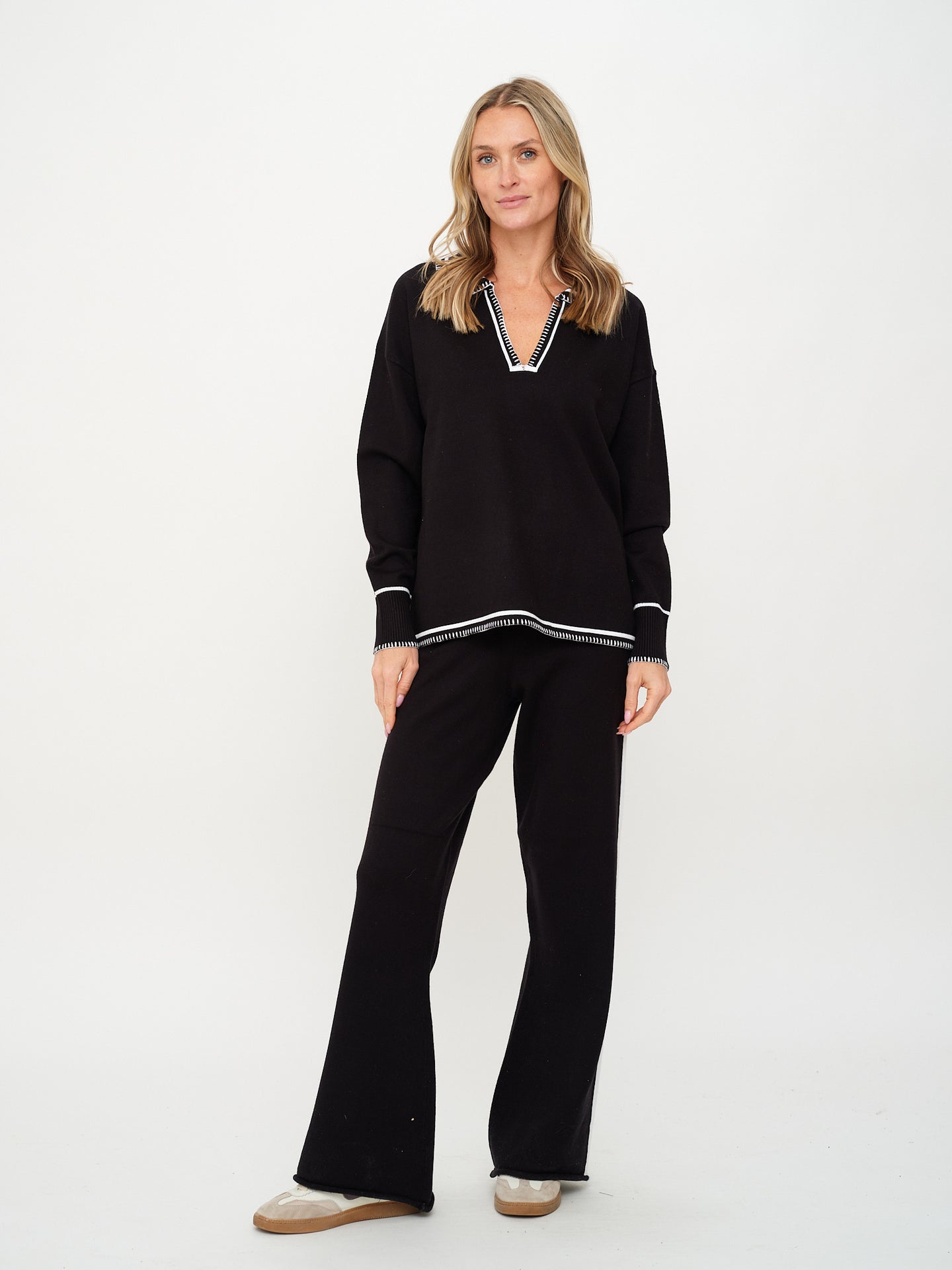 Kellie Stitched V-Neck Top