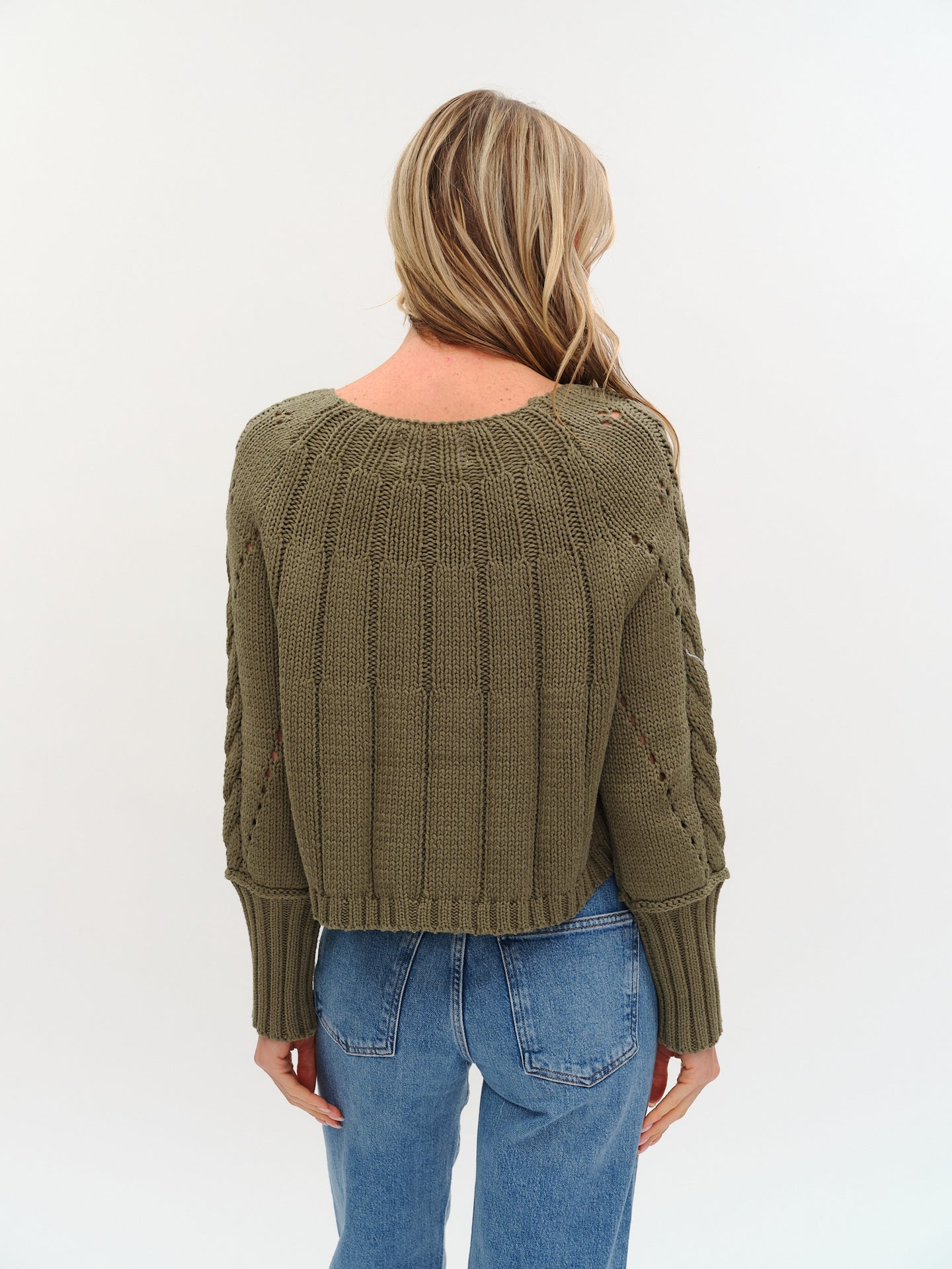 Alexa Cable Knit Boat Neck Sweater