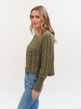 Alexa Cable Knit Boat Neck Sweater