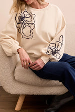 Tribal Floral Embroidery Sweatshirt