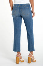 Back view of person wearing Newport Beach Kennedy Crop Straight w/ Blind Hem 28 Inseam jeans by liverpool