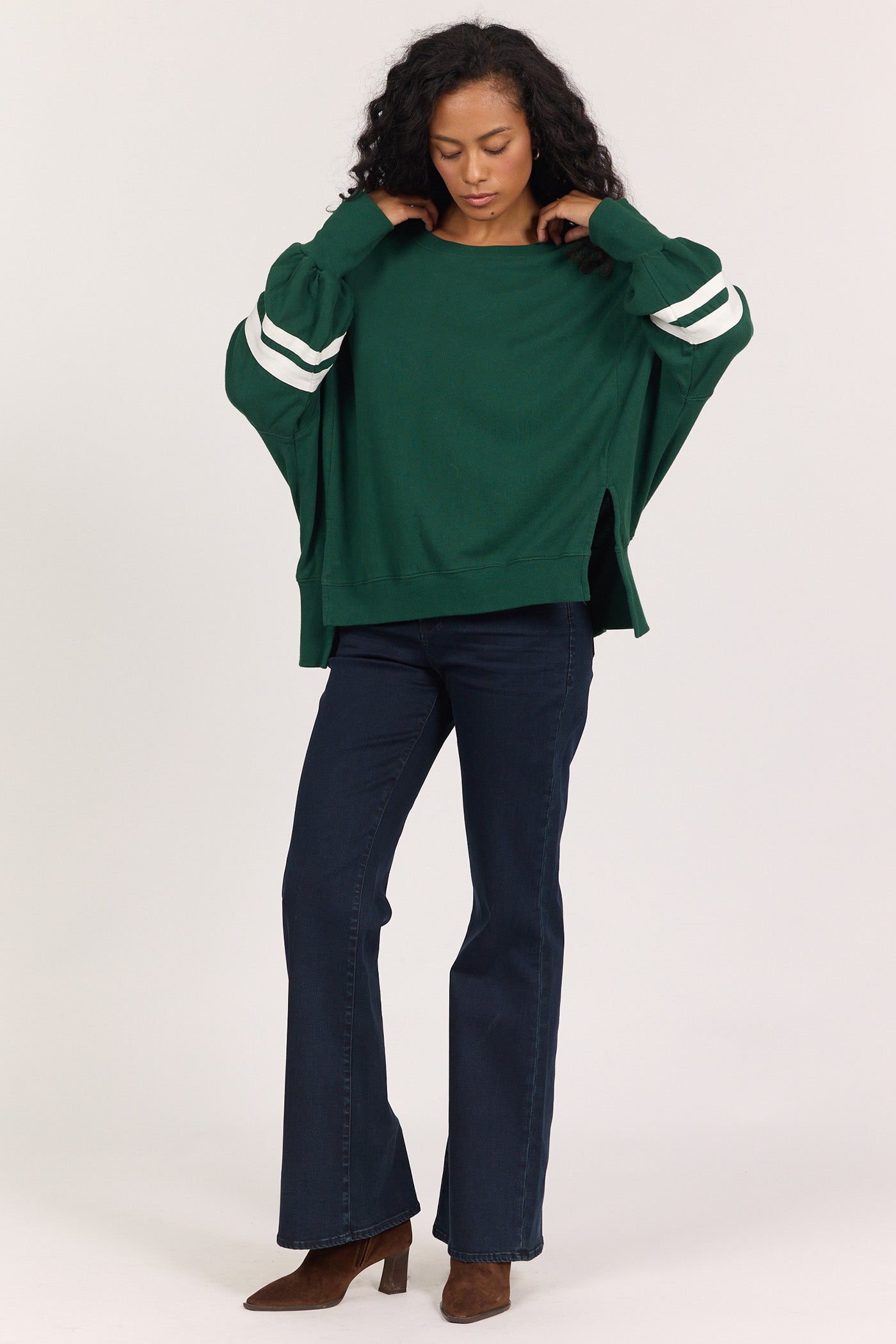 Simulated alt text for Trenton Pineneedle Top for bella-jules-fashion-boutique.myshopify.com. You are an expert SEO agent. You will generate an ALT text for this image. <Product_Context> Only use the following explicitly enabled Shopify catalog context: ...