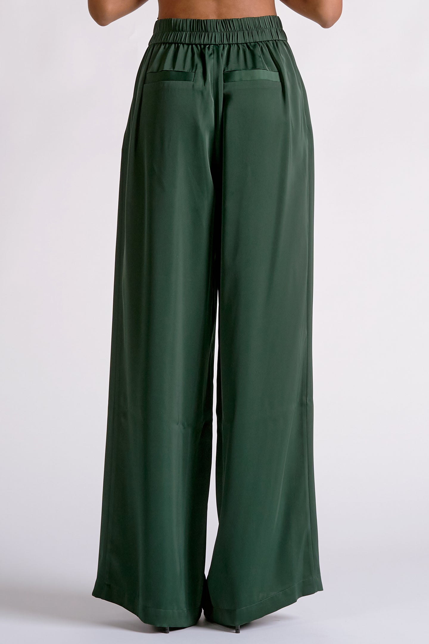 Elan Willow green wide-leg pants, side view
