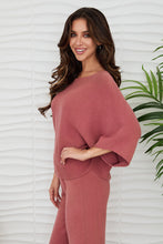 Milio Milano rose crew-neck batwing knit top, sleeve and knit detail