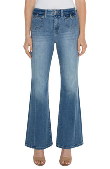 Hannah Flare Jeans with Flap Front Pockets