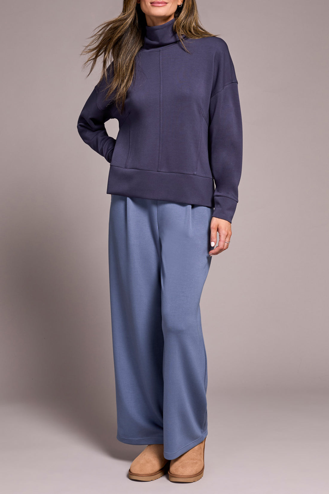 Sapphire Lux Funnel Neck Top