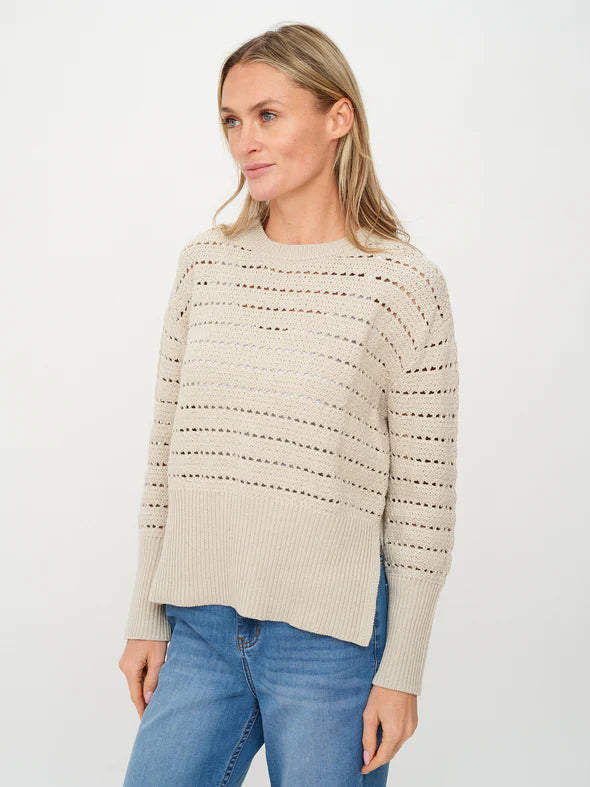 Jaden Crochet Crew Neck Sweater