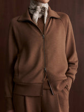 Varley-Golden Bronze Marl Tyde Zip Through Sweat