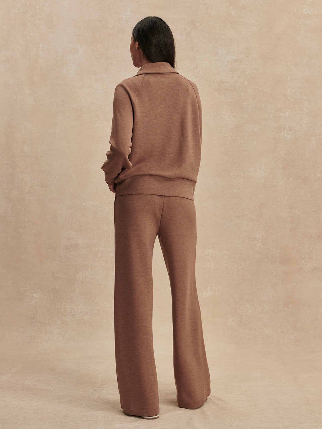 Varley-Golden Bronze Marl Tyde Zip Through Sweat