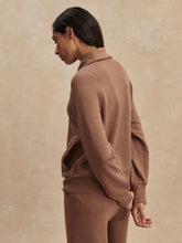 Varley-Golden Bronze Marl Tyde Zip Through Sweat