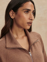 Varley-Golden Bronze Marl Tyde Zip Through Sweat