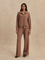 Varley-Golden Bronze Marl Tyde Zip Through Sweat