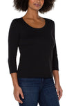 Liverpool 3/4 Sleeve Scoop Neck Knit Tee