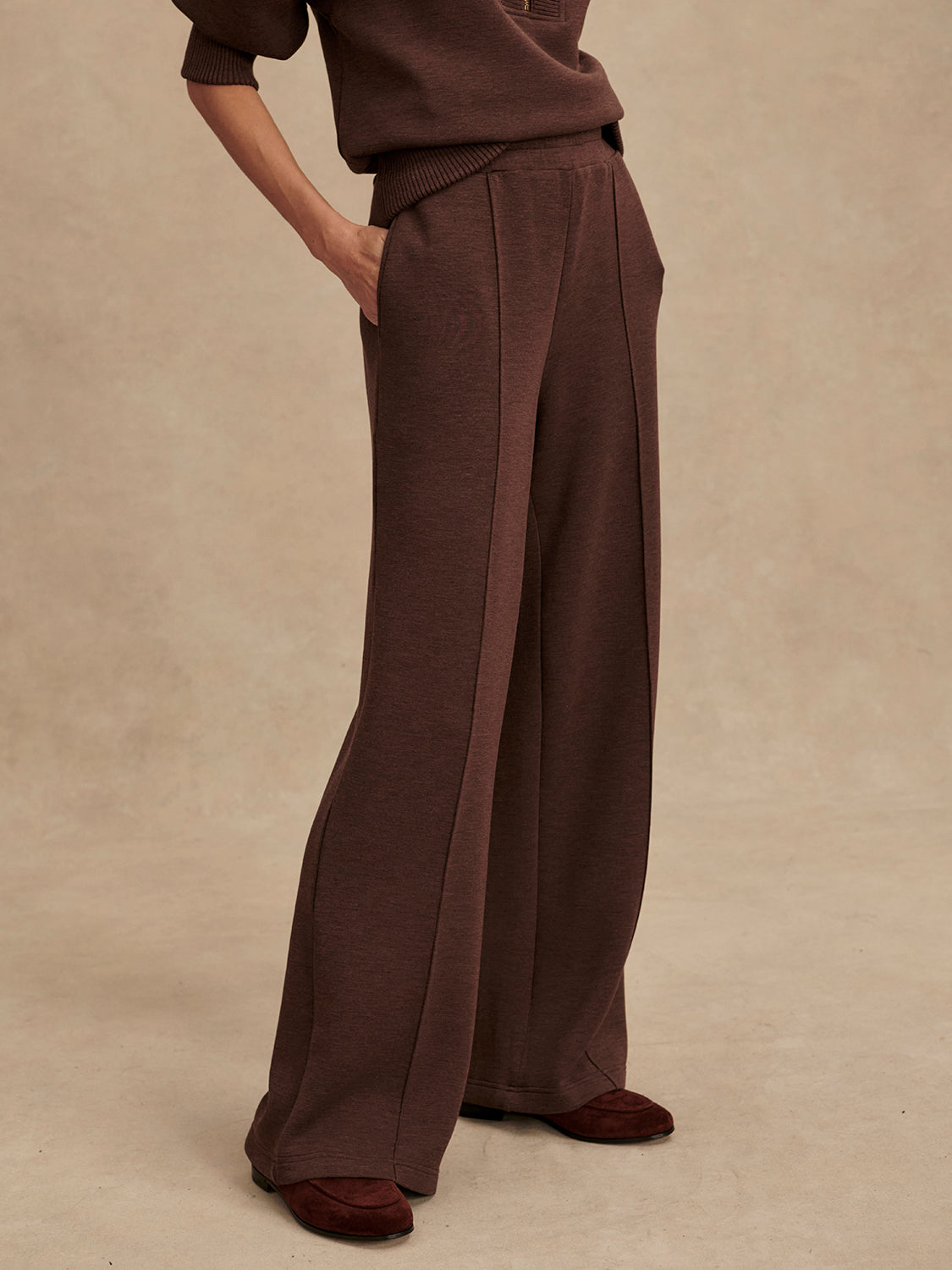 Varley Wide Leg Pant 30 - Coffee Bean Marl