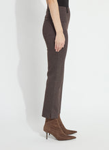Lysse Hairline Stripe Baby Boot Ankle Pant in brown with pointed toe ankle boots