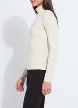 Lysse Essential Longsleeve Turtleneck cream fitted top with high neckline and long sleeves