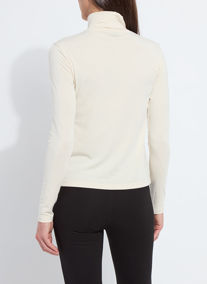 Lysse Essential Longsleeve Turtleneck in ivory shown from the back