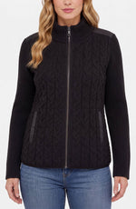Liverpool Cable Knit Quilted Sweater Jacket