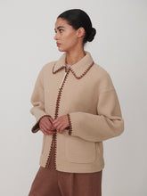 Varley Light Taupe Ruiko Zip Through Fleece jacket on model