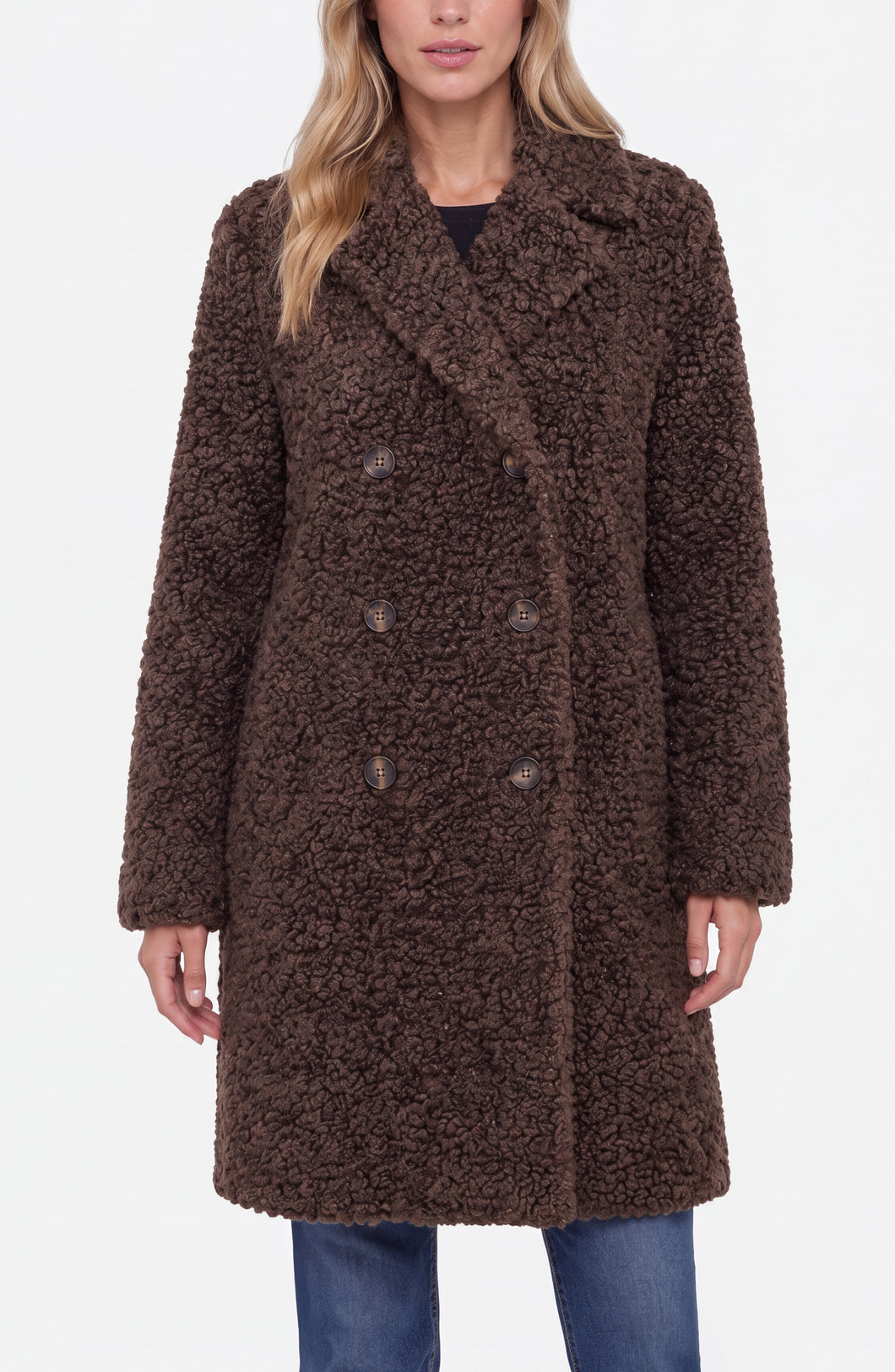Liverpool Teddy Brown Double-Breasted Coat