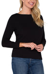 Long Sleeve Boat Neck Knit Top