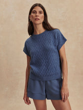 Varley Bijou Blue Manae Pointelle Knit Top