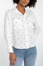 Liverpool Button Front Shirt With High Low Hem