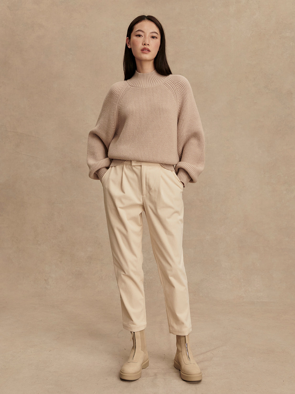 Varley Martina High Neck Rib Knit Sweater