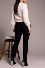 Pull On Ankle Pant with Back Leg Seam - Black novelty bottoms Tribal