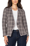 Liverpool Collarless Fitted Blazer W/ Fray