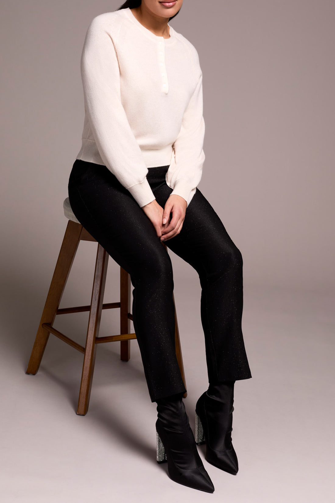 Pull On Ankle Pant with Back Leg Seam - Black novelty bottoms Tribal