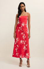 Z Supply Kiss Me Red Alyse Darya Floral Maxi Dress