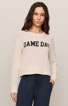 Woman wearing z supply Sandstone Varsity Stand in Sweater with 